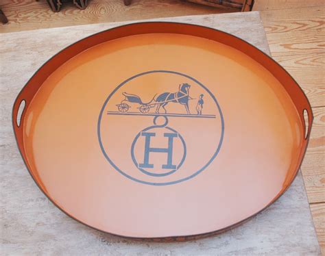 hermes orange metal tray